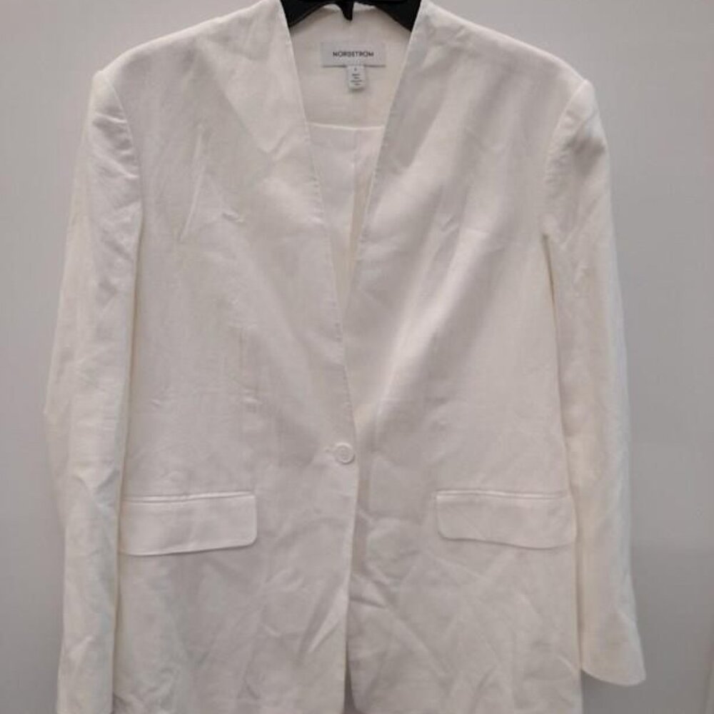 Nordstrom White Women's S Linen Blazer NWT